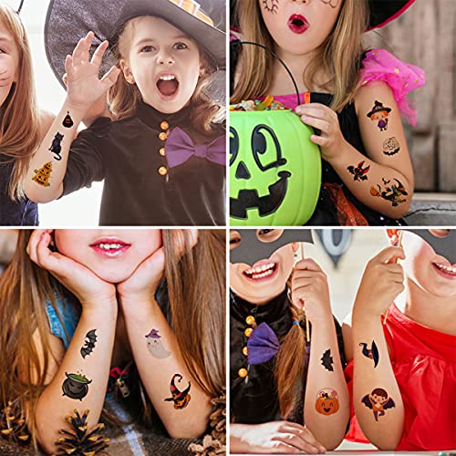 Nzuna 10 folha de Halloween impermeável Temporary fofo Tattoo Tattoo Body Art Stickers, para mãos de punho de pescoço Manguarias
