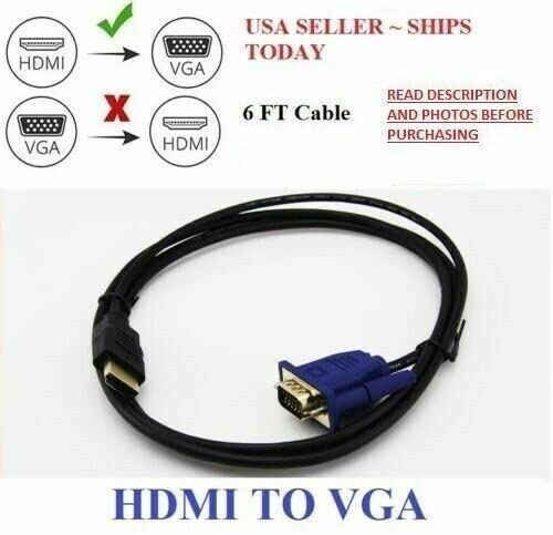 Cabo de adaptador de vídeo masculino para VGA para VGA para VGA para PC DVD 1080p HDTV 6ft