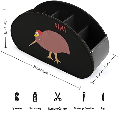 Kiwi Cartoon Bird Remote Control Holder de couro Organizador de mesa para material de escritório Controlador remoto
