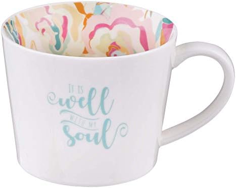 Caneca de café inspirador bem com minha alma em uma xícara de café em cerâmica floral abstrata 13 onças