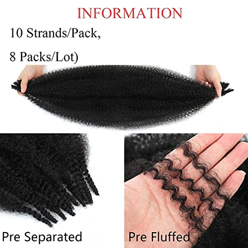 Hair de torção afro de 30 polegadas 8 pacotes de pacotes pré-separados de cabelo afro twist de cabelo de crochê de cabelo