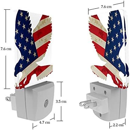 2 plug-in plug-in led lumin luminária americana bandeira americana águia, anoitecer automaticamente para o Dawn Sensor