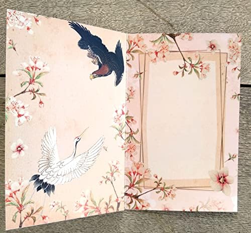 Pixiluv Small Birds Greetings Cartões 12 grandes cartões dobrados ~ Koson Ohara Antique japonês Japão Gravando Museu Vintage Pintura