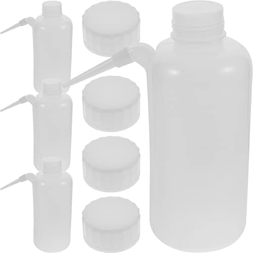 Baluue 4pcs Segurança Wash Bottle 500ml SQUIRT Squeeze Bottle Tip Storage Storage Recipiente Ferramenta de rega para materiais de tatuagem de etiqueta médica