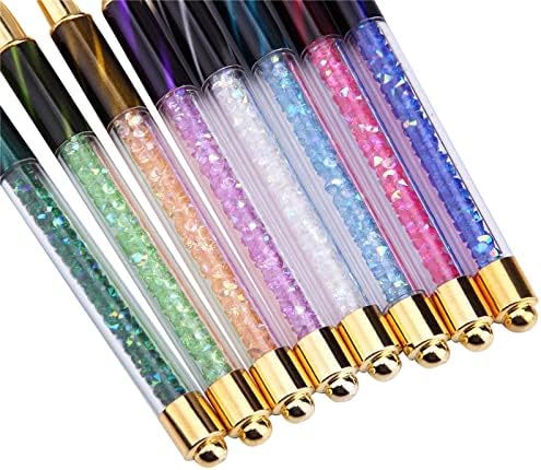 Rayuwen Diy unhas artes linhas de linhas de linhas padrão acrílico UV Extensão de extensão de pintura de caneta com strass manipulam mulheres ferramentas de manicure 8 pcs