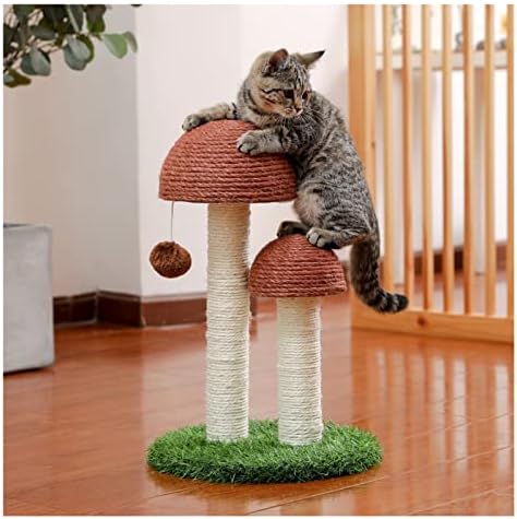 Cxdtbh gato scratcher cogumelo engraçado gatinho duplo arranhando postagens sisal brinquedos de treinamento de gatos para gatinhos e gatos com bola suspensa