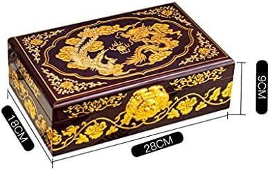 Caixa de jóias retrô jydqm caixa de armazenamento de tesouro de madeira chinesa caixa de breol de jóias à prova de poeira caixa