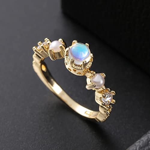 Anéis de casamento para mulheres moda moda requintada opala pérola promessa anel para mulheres anel de noivado de zircônia anel de jóias de jóias promessas anel de promessa