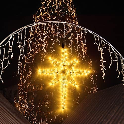22 Bethlehem Star Luzes de Natal ao ar livre 90 LEDS Luzes de árvore de Natal Luzes penduradas Decorações de Natal Polaris Mains Polaris, estrela de luzes de Belém para o ano novo de férias decoração de festa de casamento