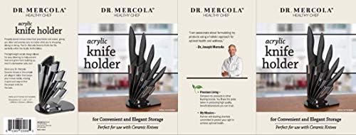 Dr. Mercola Ceramic Knife Set e pacote de suporte de faca acrílico