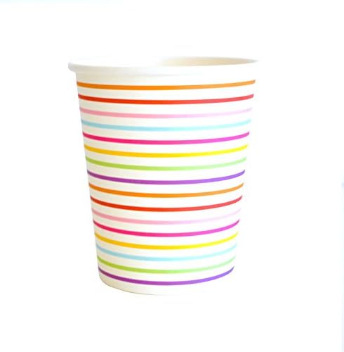 Illume Partyware celebrar a Felicidade Rainbow Stripe Cup - pacote de 10