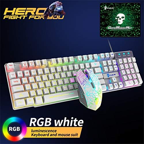 T6 Rainbow RGB Multi Backlight USB Wiring Gaming Keyboard Mouse Pad Conjunto NK6