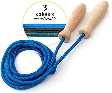 Acessórios de tuuli - pular corda com alças de madeira e corda de algodão, pulando corda para todas as idades, ferramenta de exercício para fitness, 230 centímetros