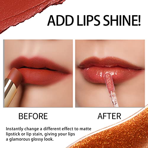 Oulac Nude Lip Gloss High Shine Liquid Liquid Lipstick Acabamento brilhante e brilhante | Tonalidade labial do brilho brilho com