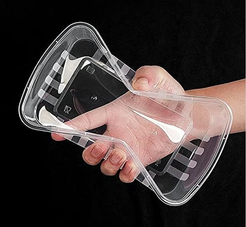40 onças de 50 onças preto de plástico transparente para refeições recipiente / contêiner plástico para viagem