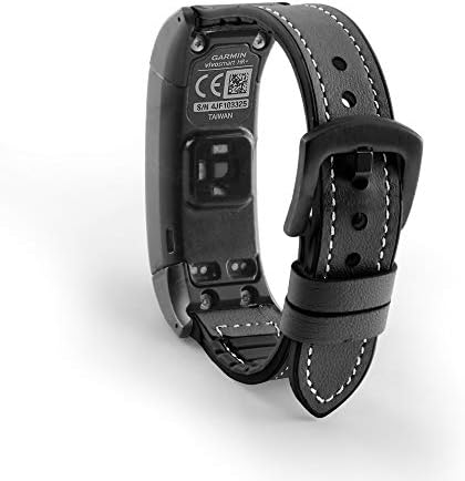 C2D Joy Leather & Silicone Misting Strap compatível com Garmin VivoSmart HR/HR+ Plus Banda de substituição de rastreador de atividades