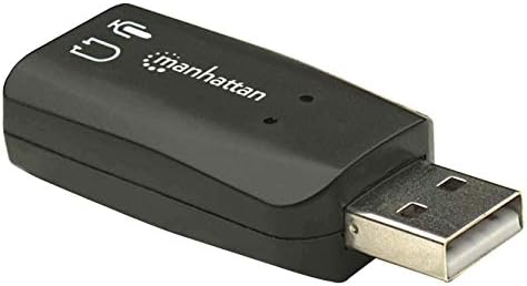 MANHATTAN USB ADAPTOR DE ÁUDIO CARTA ESTÉRIO EXTERNAL - Com fone de ouvido de 3,5 mm e tomada de microfone - plugue e reprodução,