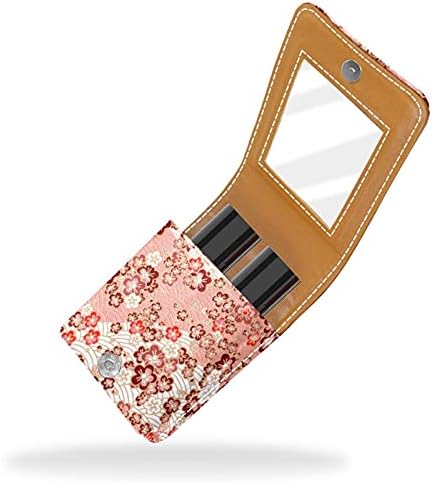 Caixa de batom de maquiagem para o organizador de batom portátil em escala rosa externa com espelho Mini Makeup Saco leva até 3 batom