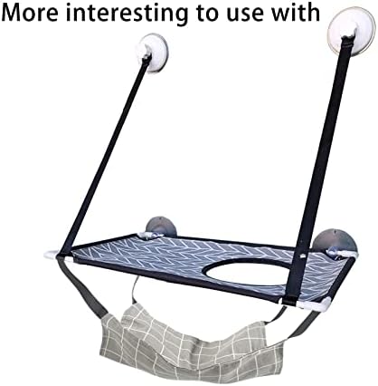 Cama de rede de gato de 3 peças confortável pendurando uma rede de gaiola de estimação respirável ajustável com tiras ajustáveis