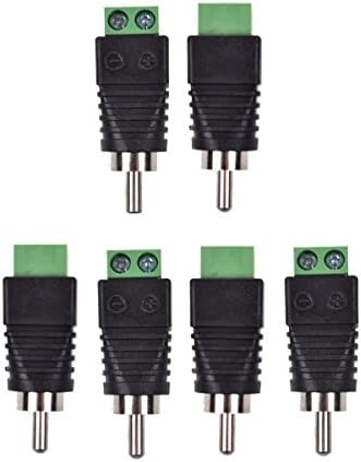 Conwork 6-Pack Phono RCA Plugue masculino para AV ADAPTADOR DE AUDIOTE/VÍDEO ADAPTER