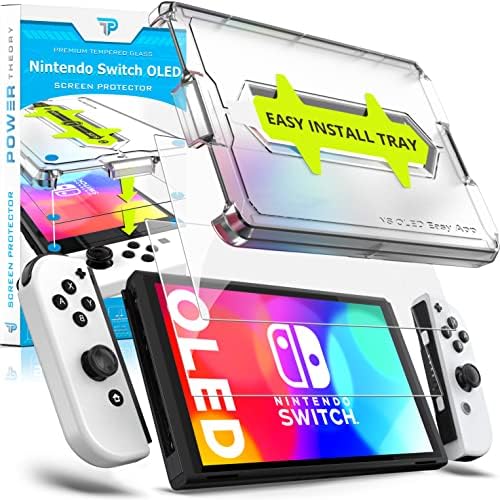 Teoria de potência projetada para vidro temperado de protetor de tela OLED 7 do Nintendo Switch de 7 [9H dureza], kit de instalação