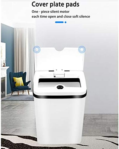 Renslat 15L Lixo inteligente pode doméstico carregamento de energia luminária de energia luminosa pode indução automática de lixo com tampa de banheiro de cozinha