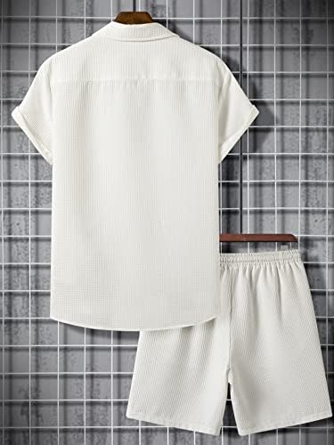 Roupa de duas peças de Fioxa para homens camisa sólida e shorts da cintura sem tee