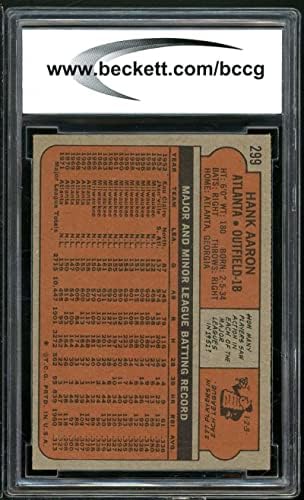 1972 Topps #299 Hank Aaron Card BGS BCCG 9 Perto da Mint+