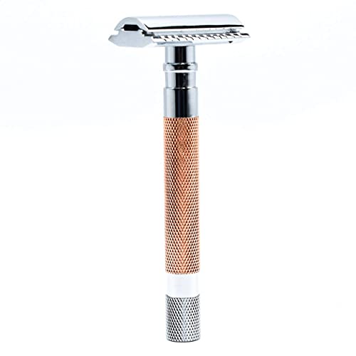 Parker Segurança Razor 56R Razor de segurança de borda dupla de peso pesado com 5 parques de aço inoxidável Platina Premium Blades