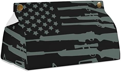 Gun USA Bandeira Bandeira preta Caixa de lenço de lapidação Distanteador de papel Organizador para guardana