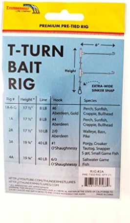 Companhia de atração Thundermist Bass Walleye Trout & Pike T-Turn Is Bait Rig, Limpo