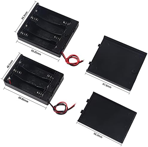 8pcs AA Solder de bateria com capa AA Battery Solder com interruptor ligado/desligado 1.5V, 1/2/3/4 x 1,5V Caixas de armazenamento