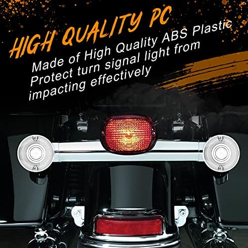 Quasco Clear Motorcycle Turn Signal Signal Lens, lentes de pisca -pisca plana de 3 1/4 de polegada compatíveis com a Harley