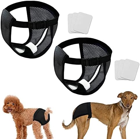 Giligege 2 pacotes de 6 calcinha calça de cachorro fêmea em pilhas de calor com guardana