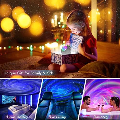 Rossetta Galaxy Projecor, Star Lights for Bedroom com controle remoto, alto -falante Bluetooth e ruído branco, projetor