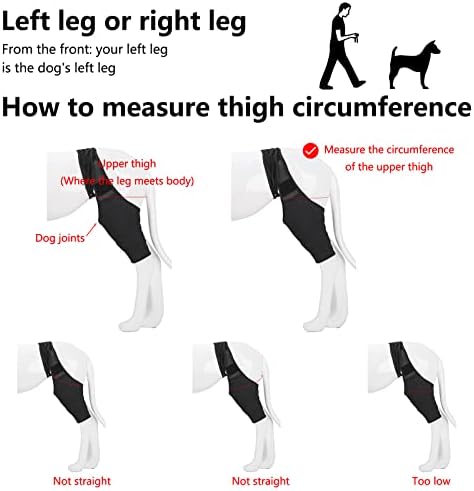 Sainspeed Pet Dog Knee Brace - cão de engrenagem de proteção ajustável para a perna traseira protege as feridas - mantém a articulação quente - para ACL, feridas, cura, impede lesões e entorses de artrite de artrite