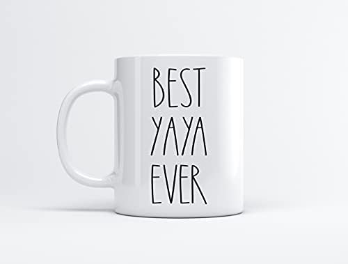Melhor Yaya Ever Coffee Caneca - Presentes para o Natal - Yaya Presentes de aniversário Caneca de café - Dia dos Pais/Dia das Mães - Caneca de Café da Família para Presente de Aniversário para o Melhor