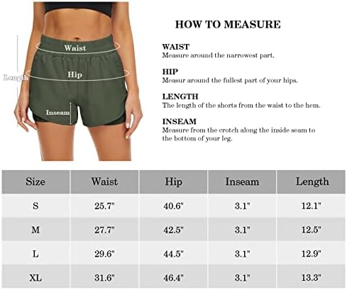 HKJIEVSHOP 2 Pacote de shorts atléticos para mulheres, shorts de corrida rápida seca com bolsos de ginástica de cintura alta shorts esportivos de ginástica