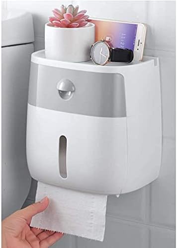 Caixa de papel do banheiro zldxdp, suporte de papel higiênico, bandeja de vaso sanitário, tubo de papel à prova d'água sem soco