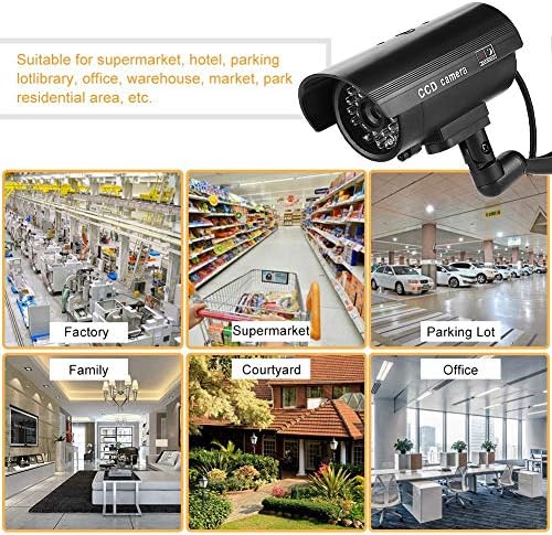 Câmera de segurança fictícia, segurança de vigilância simulada Câmera de bala CCTV Flash LED DUMMY Câmera 3-6 meses Trabalho