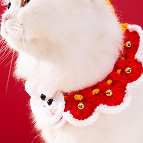 Big Red Collar, Bortão de coelho fofo, gatinho, cachorrinho de cachorrinho ornamentos festivos, acessórios de colarinho Genkilionance