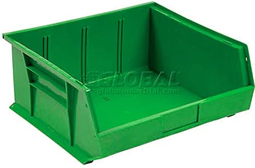 Bin de empilhamento de plástico 11 x 10-7/8 x 5, verde - lote de 6