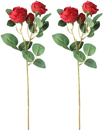 VICASKY ORNAMENTOS DE 2PCS Simulação Rose Bouquet Decor
