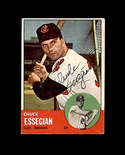 Chuck Essegiano assinado em 1963 Topps Cleveland Indians Autograph