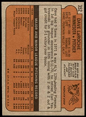 1972 Topps 352 Dave Laroche Minnesota Twins NM+ Twins