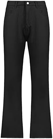 Terno curto Mulheres mulheres jeans sólidas jeans caídas soltas de cintura linear calça reta jeans feminina feminina plus size