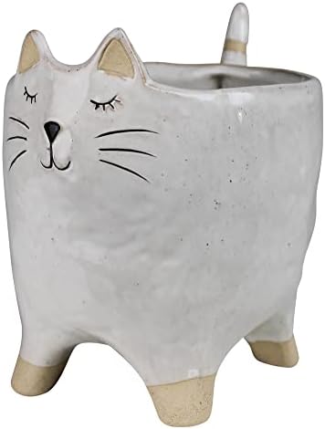 Cachepot de gato de Areohome, altura de 6 polegadas, cerâmica