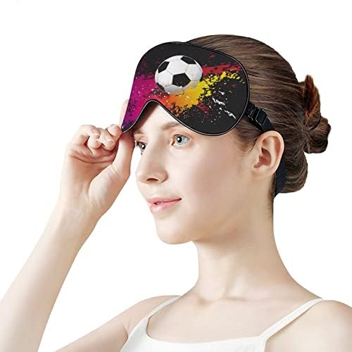 Salpicos coloridos com máscara de olho de bola de futebol
