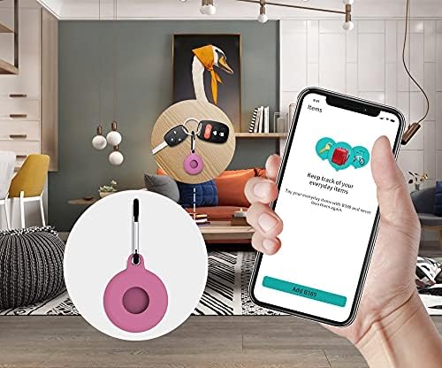 CASO PARA Airtag 1/2/4 de pacotes, Silicone Night Glow Protetive Circle Airtags tound Caso Capa Skin Anti Scratch com Keyring Keychain, Localizador de Finder Bluetooth Key Pet Bluetooth