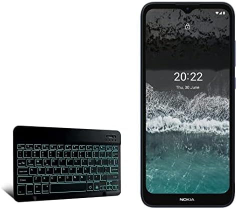 Teclado de onda de caixa para o teclado Bluetooth do Nokia C21 - Slimkeys - com luz de fundo, teclado portátil com luz de fundo